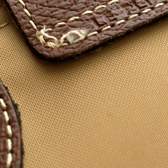 Longchamp Le Pliage Medium Nylon Shoulder Tote-Fawn with Brown Leather Handles - Picture 4 of 16